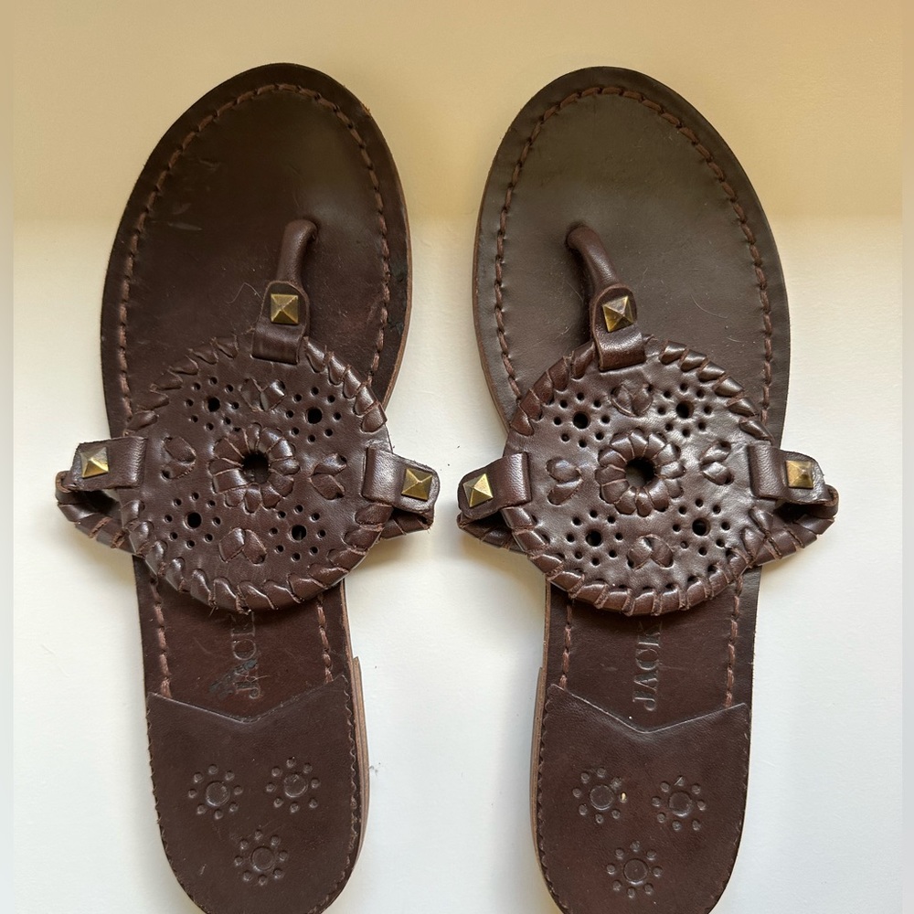 Jack Rogers Georgica Brown Leather Sandal